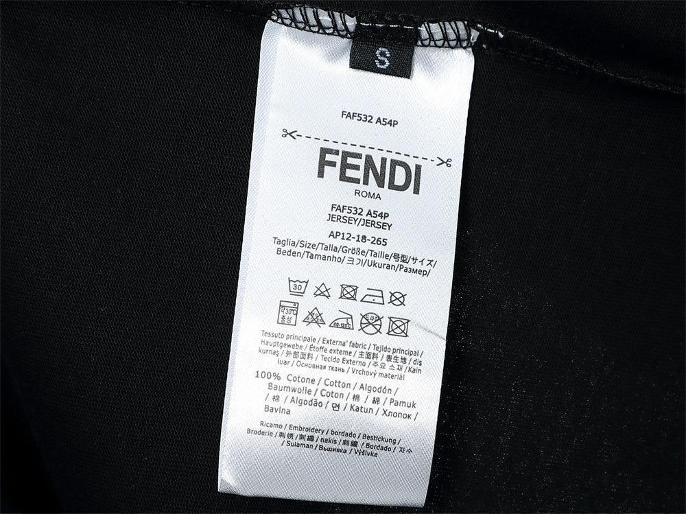 Fendi T-Shirt without Collar 'Black-Yellow' - SleekGait