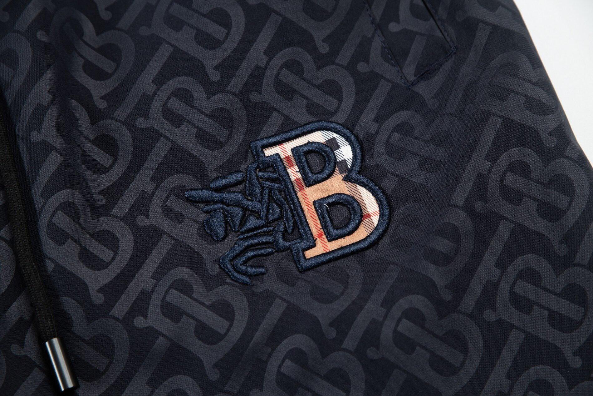 Burberry Men's Striped Cotton Knit Basketball Shorts 'Navy' - SleekGait