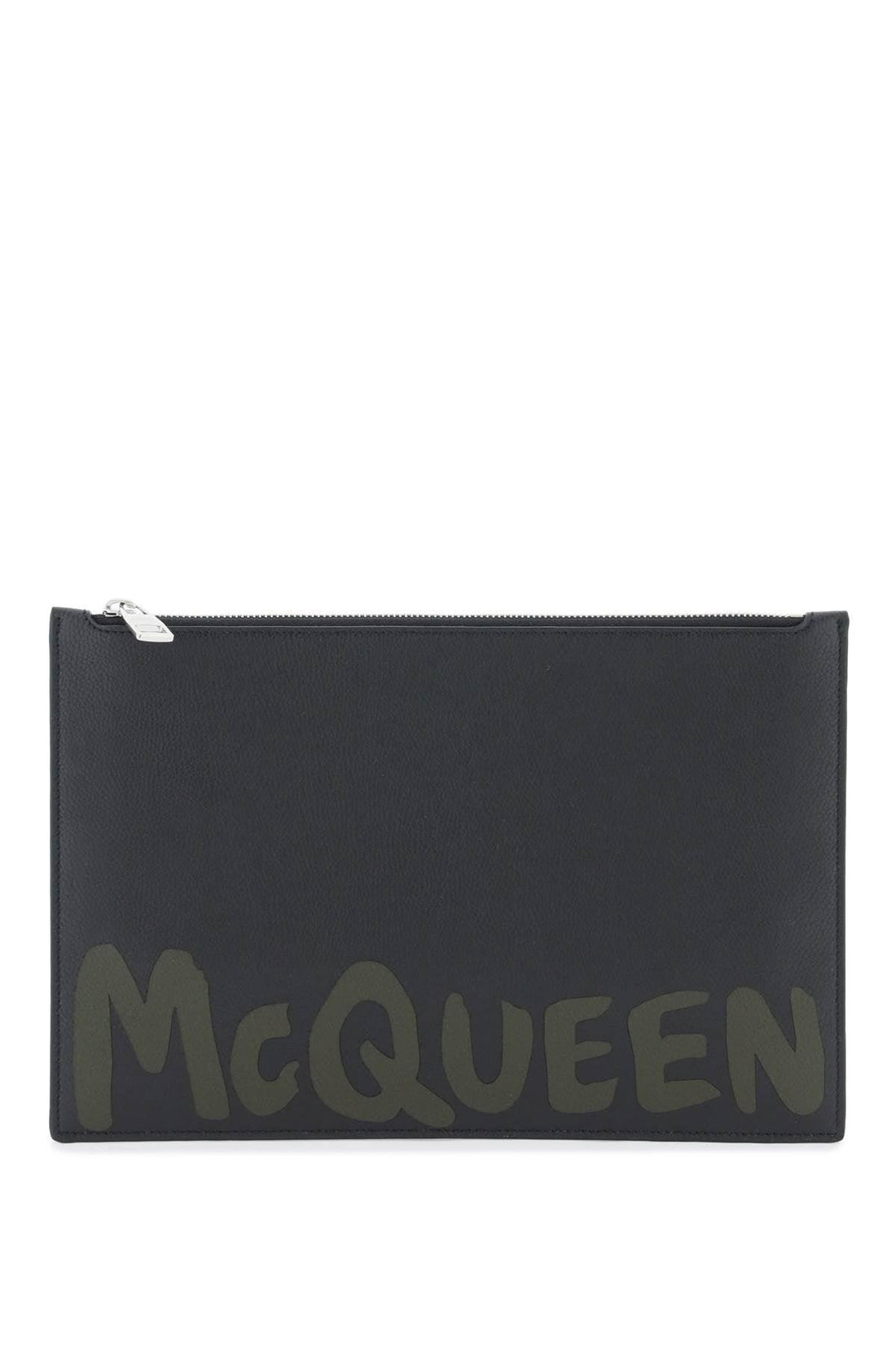 ALEXANDER MCQUEEN Men's Graffiti Leather Pouch Handbag - SS24 Collection - SleekGait