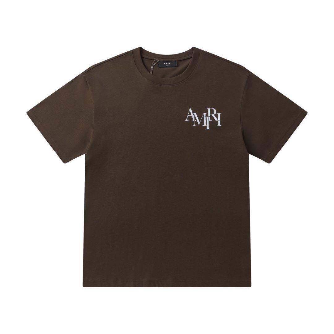 Amiri Brown T-Shirt Without Collar - SleekGait