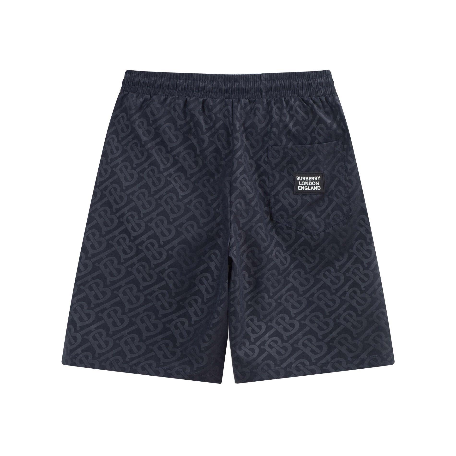 Burberry Men's Striped Cotton Knit Basketball Shorts 'Navy' - SleekGait