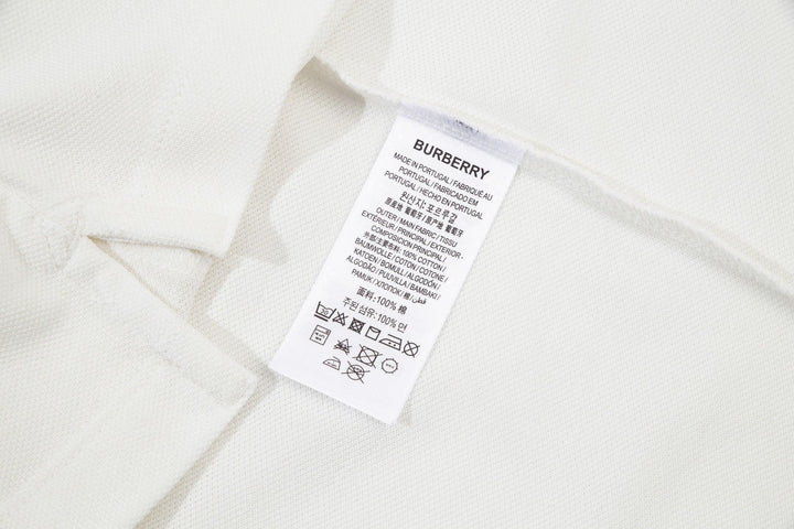 Burberry White T-Shirt With Collar - SleekGait