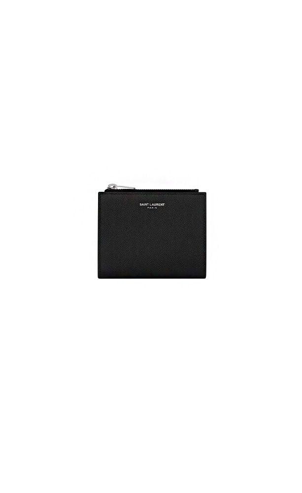 SAINT LAURENT Mini Logo Print Wallet - SleekGait