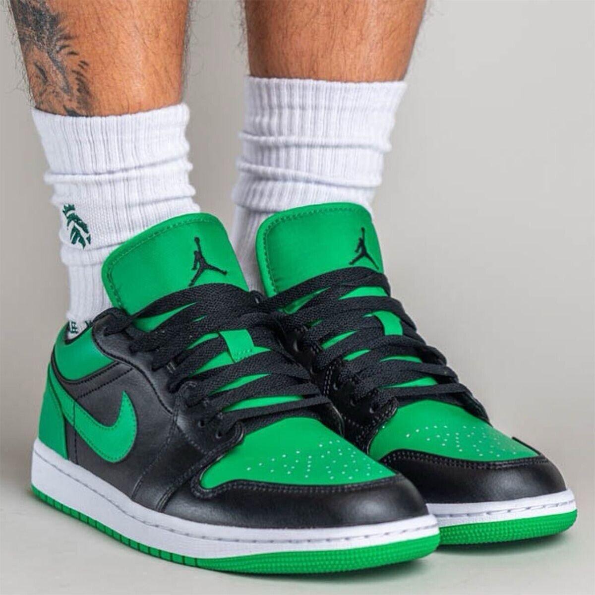 Air Jordan 1 Low Lucky Green 553558-065 Men Size 8-13 - SleekGait