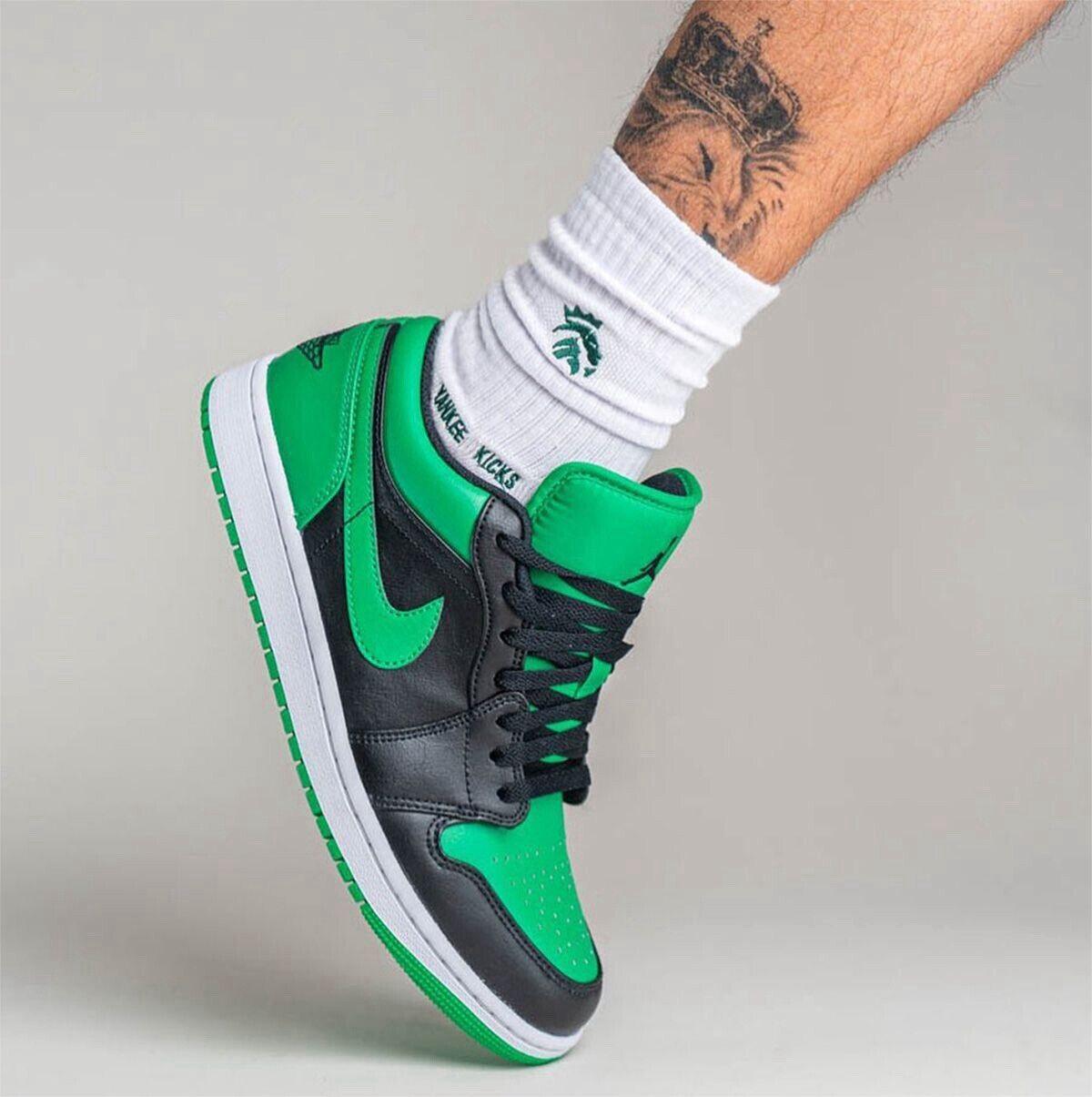 Air Jordan 1 Low Lucky Green 553558-065 Men Size 8-13 - SleekGait