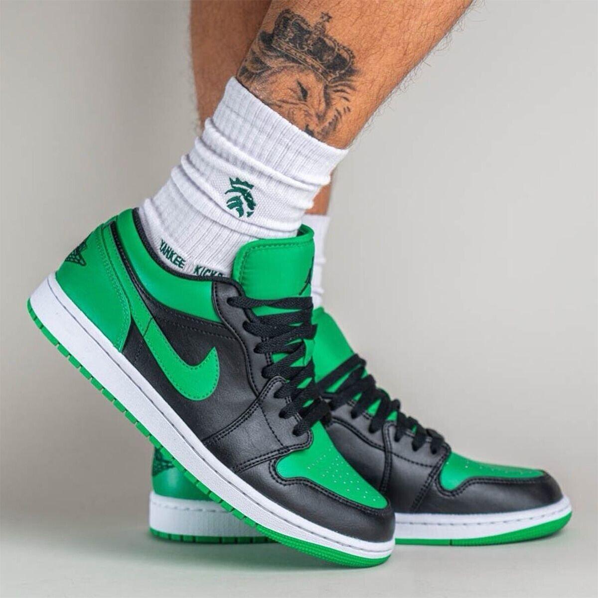 Air Jordan 1 Low Lucky Green 553558-065 Men Size 8-13 - SleekGait