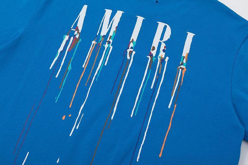 Amiri Blue T-Shirt Without Collar - SleekGait