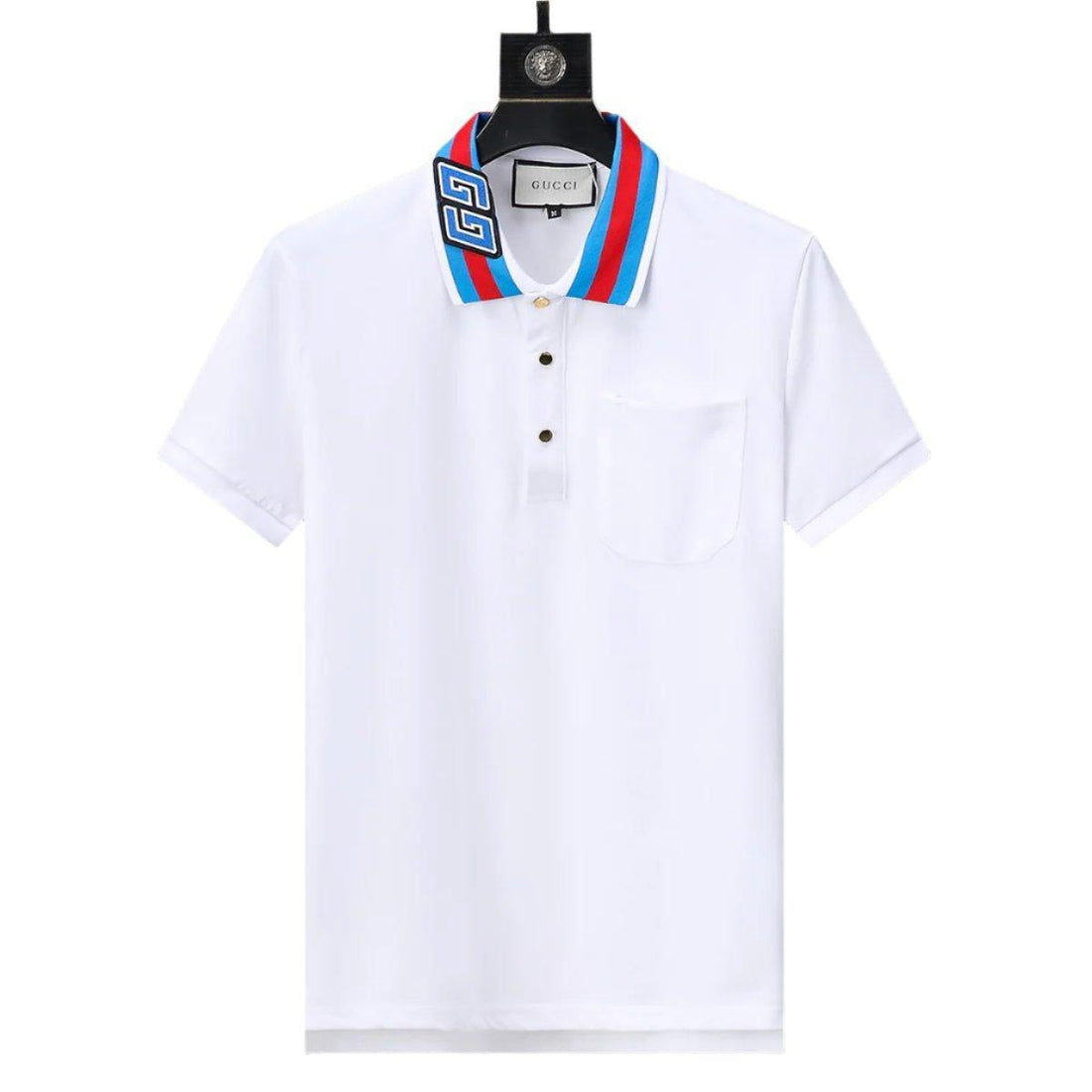 Gucci White T-shirt with a collar - SleekGait