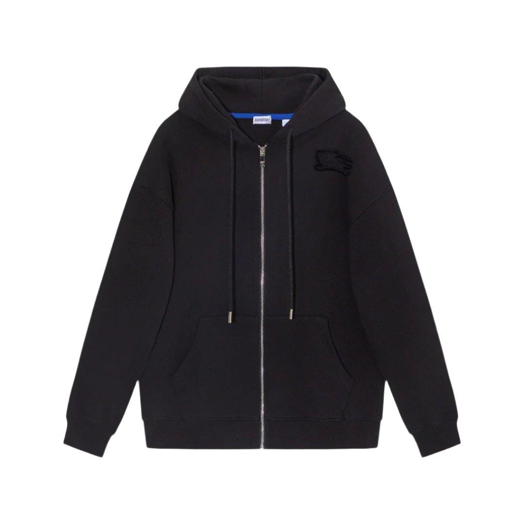 Burberry Cotton Zip Hoodie 'Black' - SleekGait