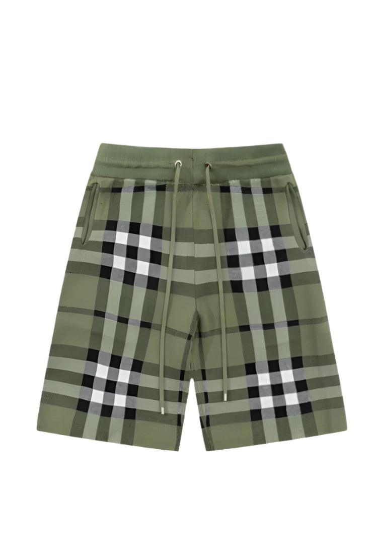 Burberry Men's Striped Cotton Knit Basketball Shorts 'Green' - SleekGait