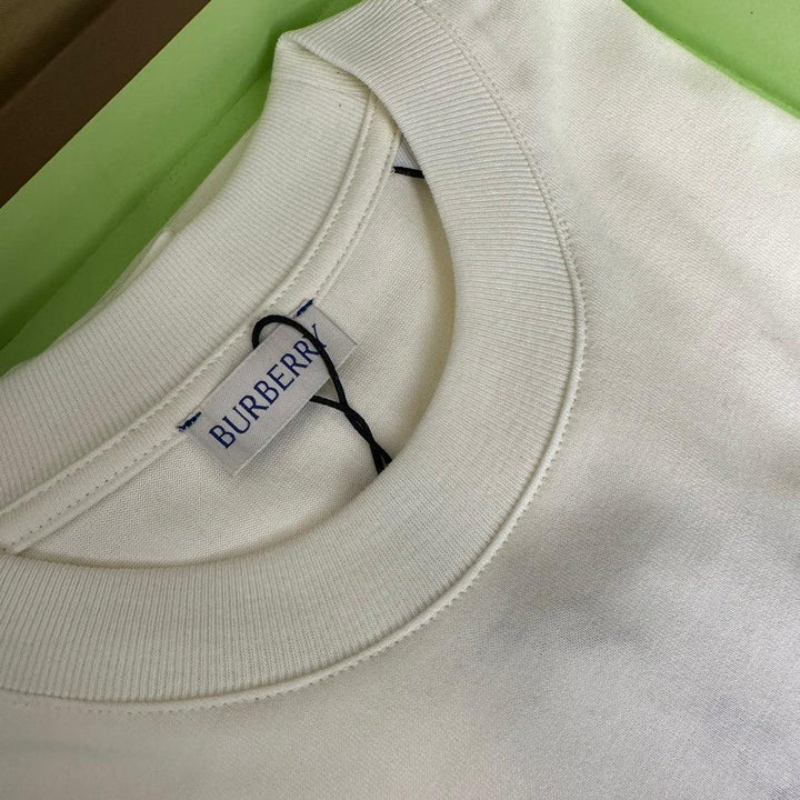 Burberry T-Shirt With Rose Without Collar 'White' - SleekGait