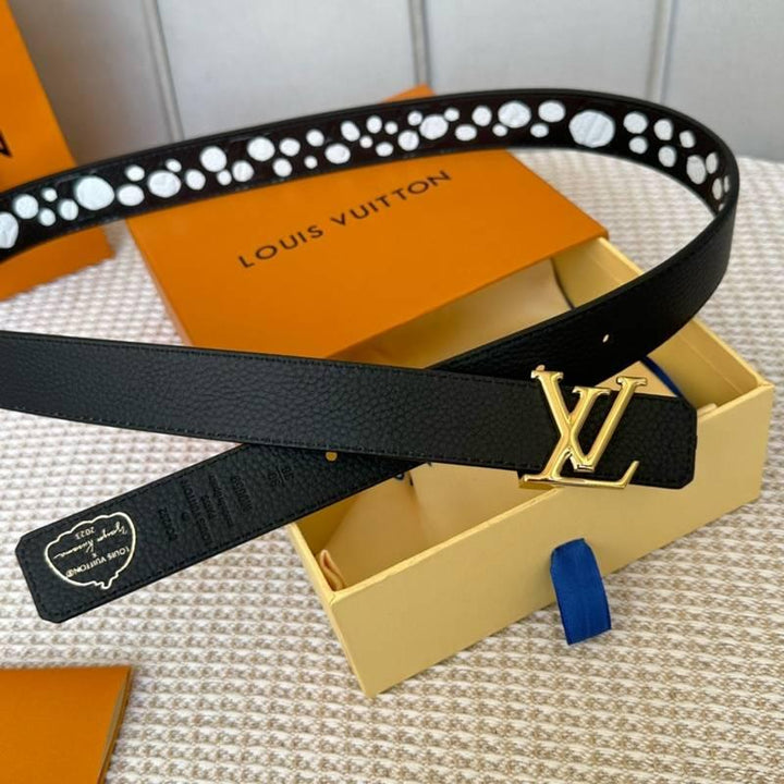 Louis Vuitton x Yayoi Kusama LV Initiales Reversible Infinity Dots Belt Black/White