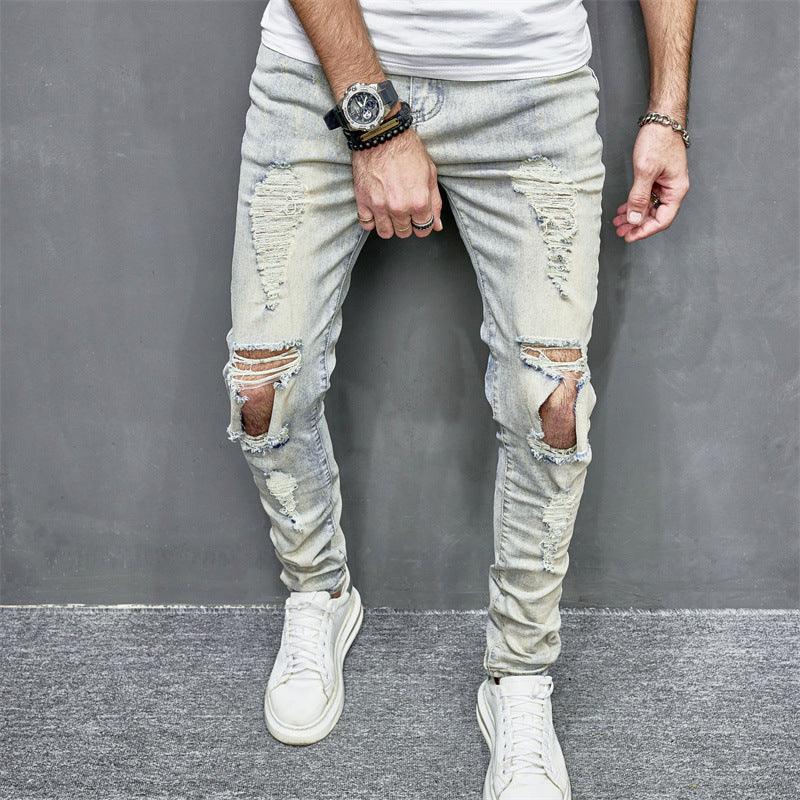 Men's Skinny Motorcycle Jeans - Skinny Motorcycle Jeans Men's Fashion - SleekGait