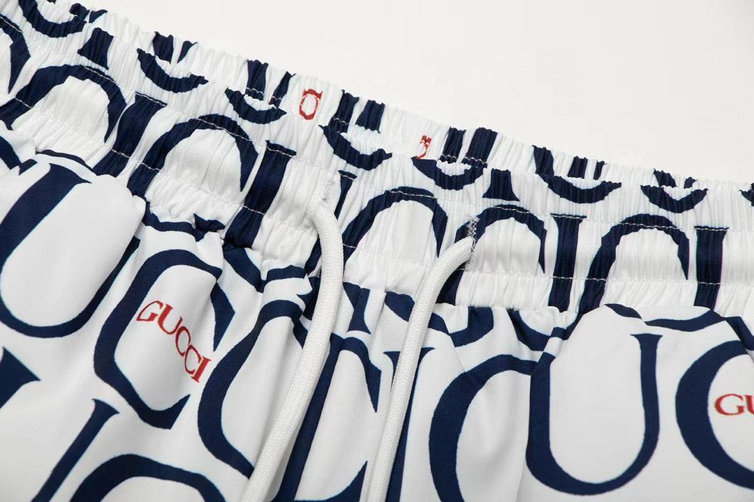 Maxi Gucci Print Fabric Short 'Blue' - SleekGait