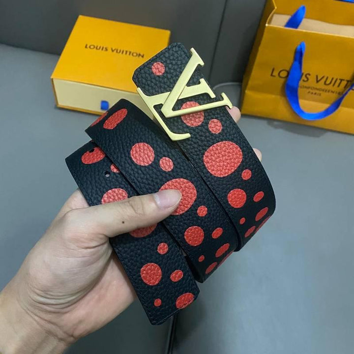 Louis Vuitton x Yayoi Kusama LV Initiales Reversible Infinity Dots Belt Black/Red