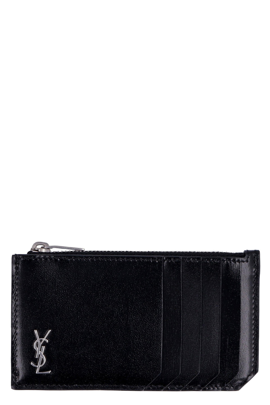 SAINT LAURENT Tiny Cassandre Logo Plaque Purse for Men - FW23 Collection - SleekGait