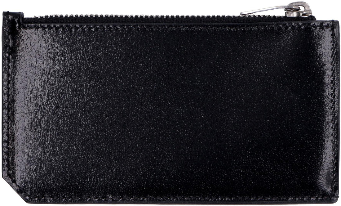 SAINT LAURENT Tiny Cassandre Logo Plaque Purse for Men - FW23 Collection - SleekGait