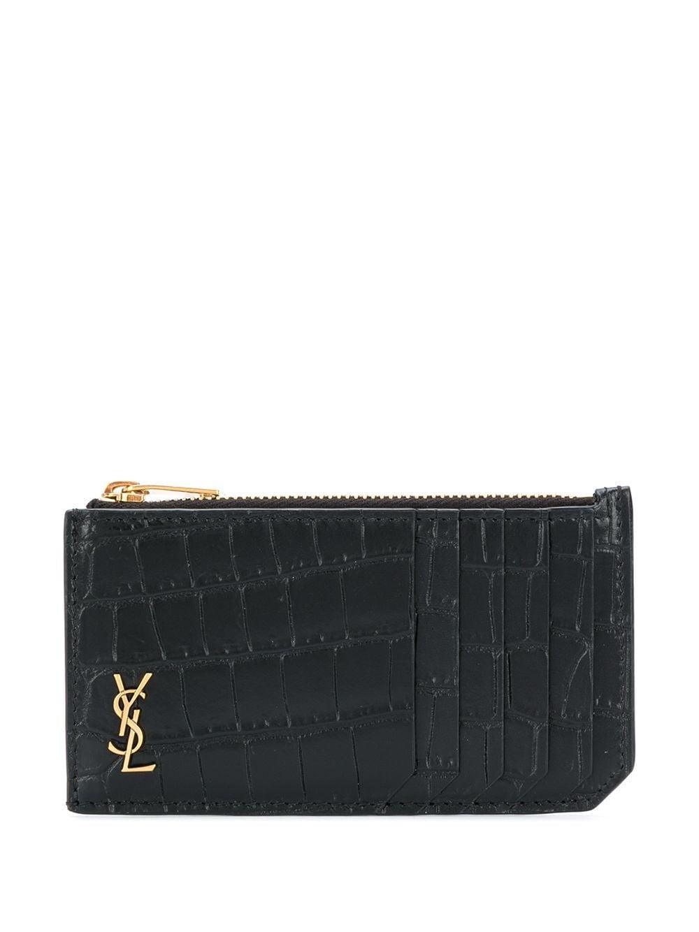 SAINT LAURENT Mini Logo Plaque Cardholder - SleekGait