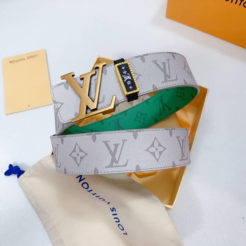 Louis Vuitton Double Belt Logo 'Green/Cream' - SleekGait