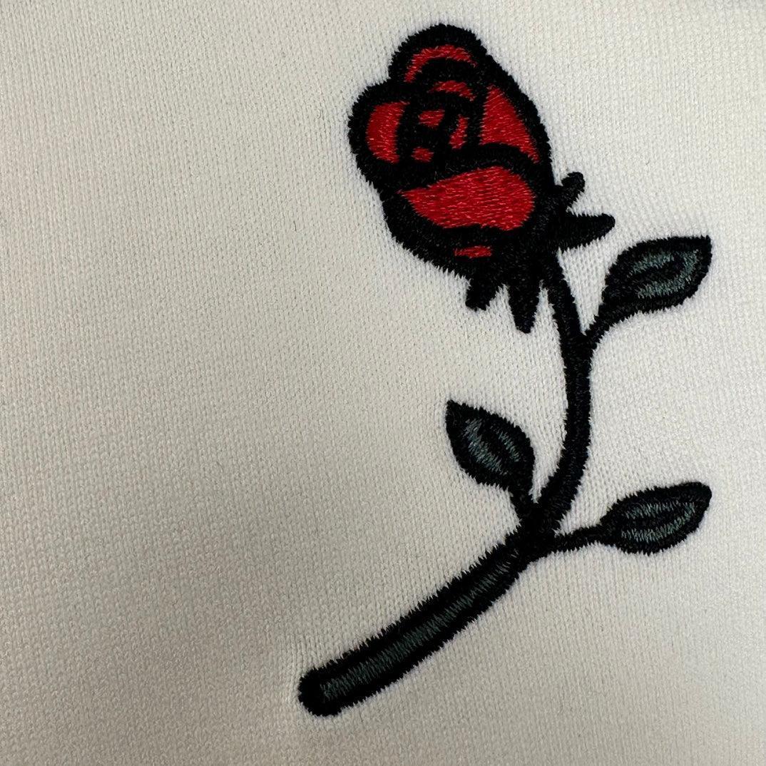 Burberry T-Shirt With Rose Without Collar 'White' - SleekGait