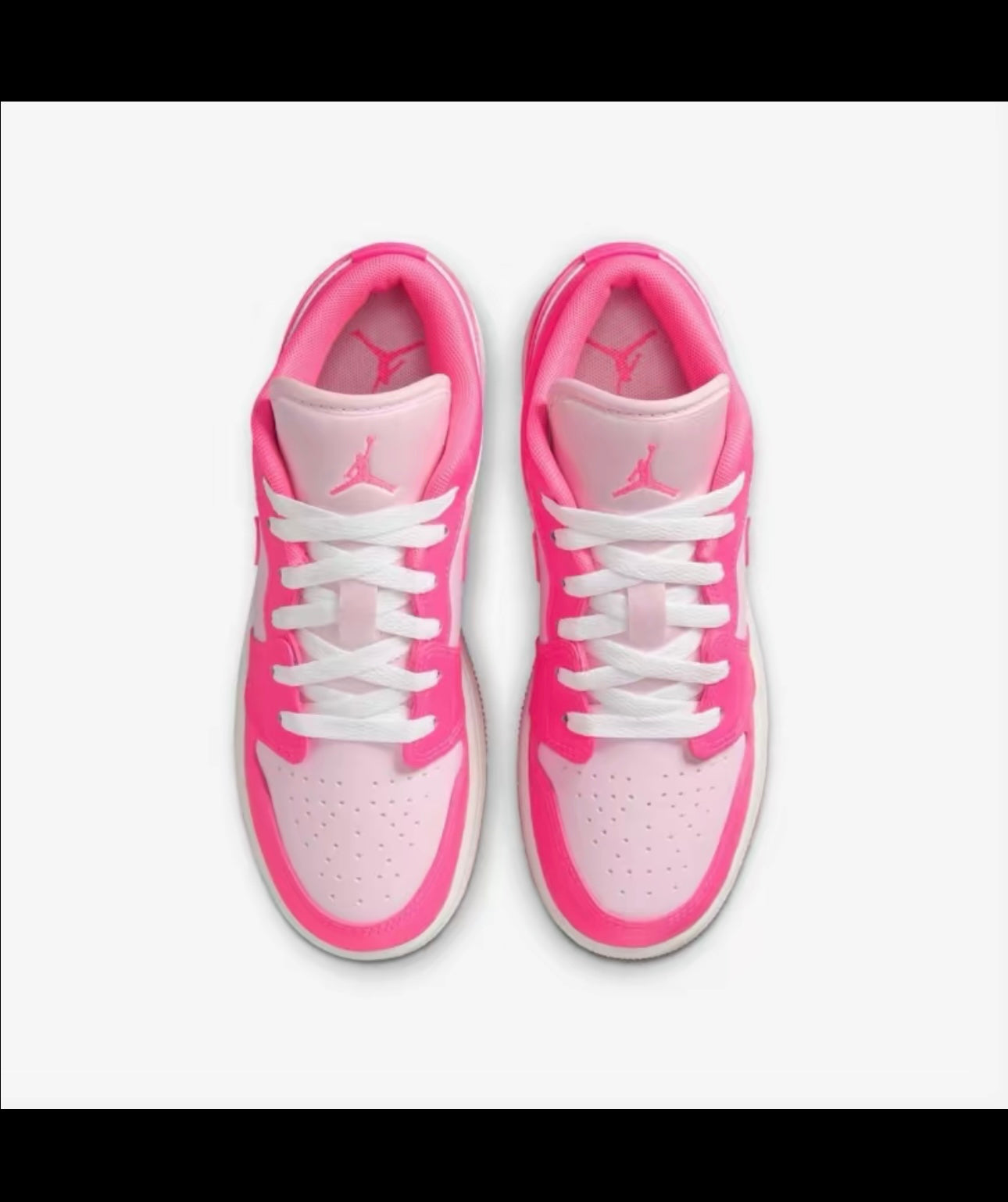 Nike Air Jordan 1 Low Valentine's Day Youth Women's Soft Pink Leather Casual Sneakers for Daily Wear Walk...