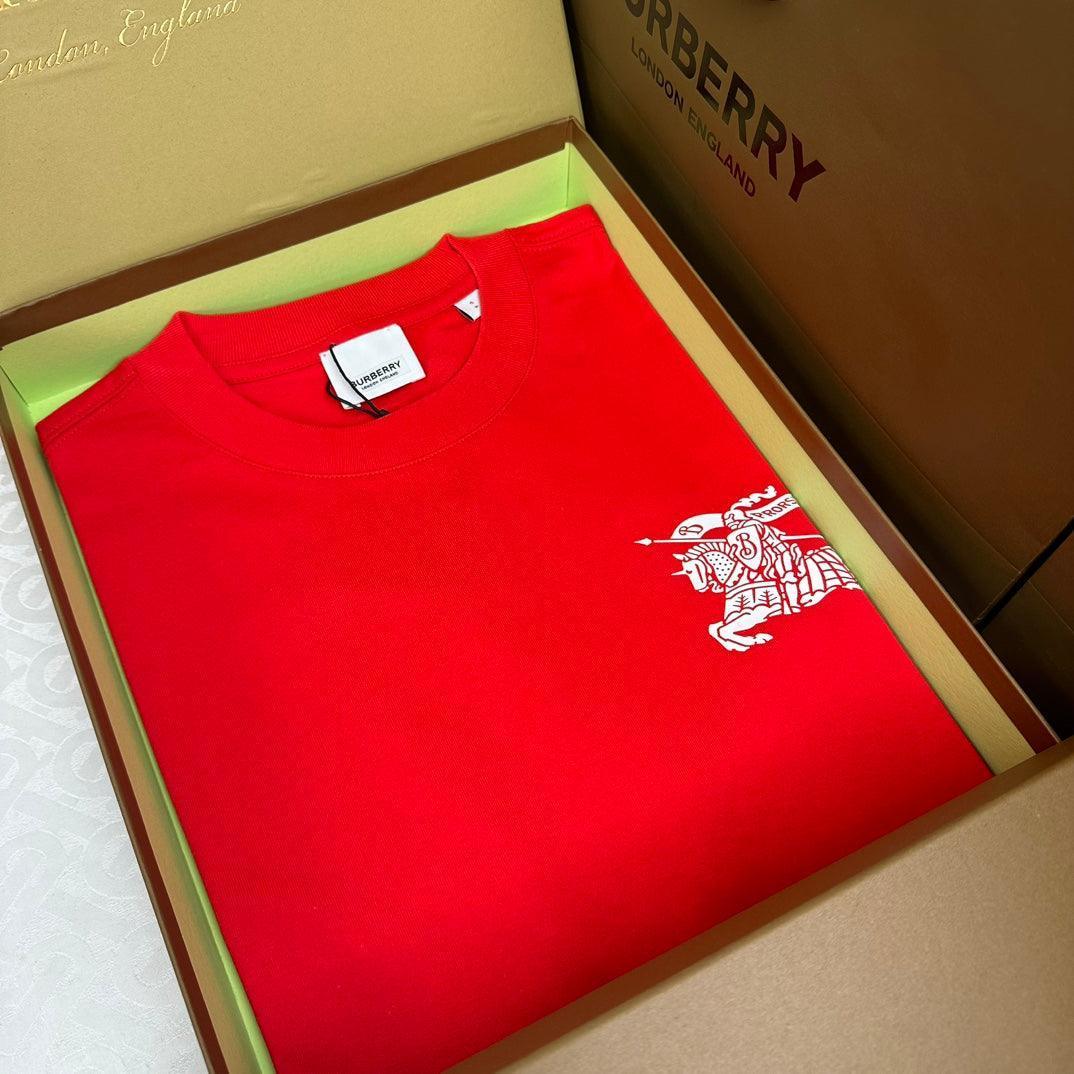 Burberry Red T-Shirt Without Collar - SleekGait