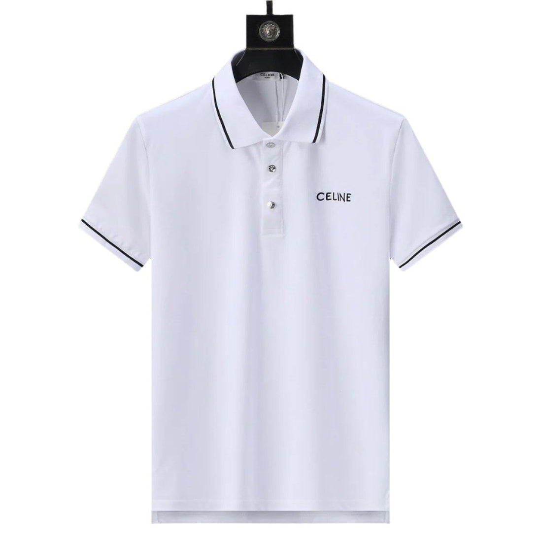 Celine White T-Shirt With Collar - SleekGait