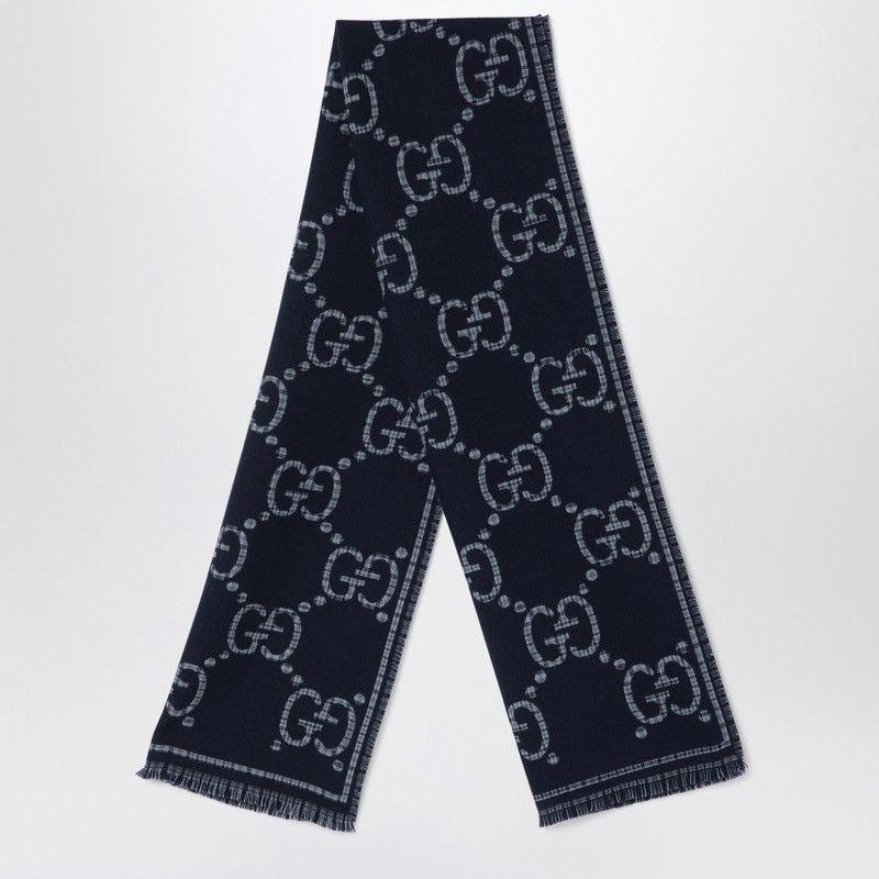 GUCCI Checkered Design GG Wool Scarf - SleekGait