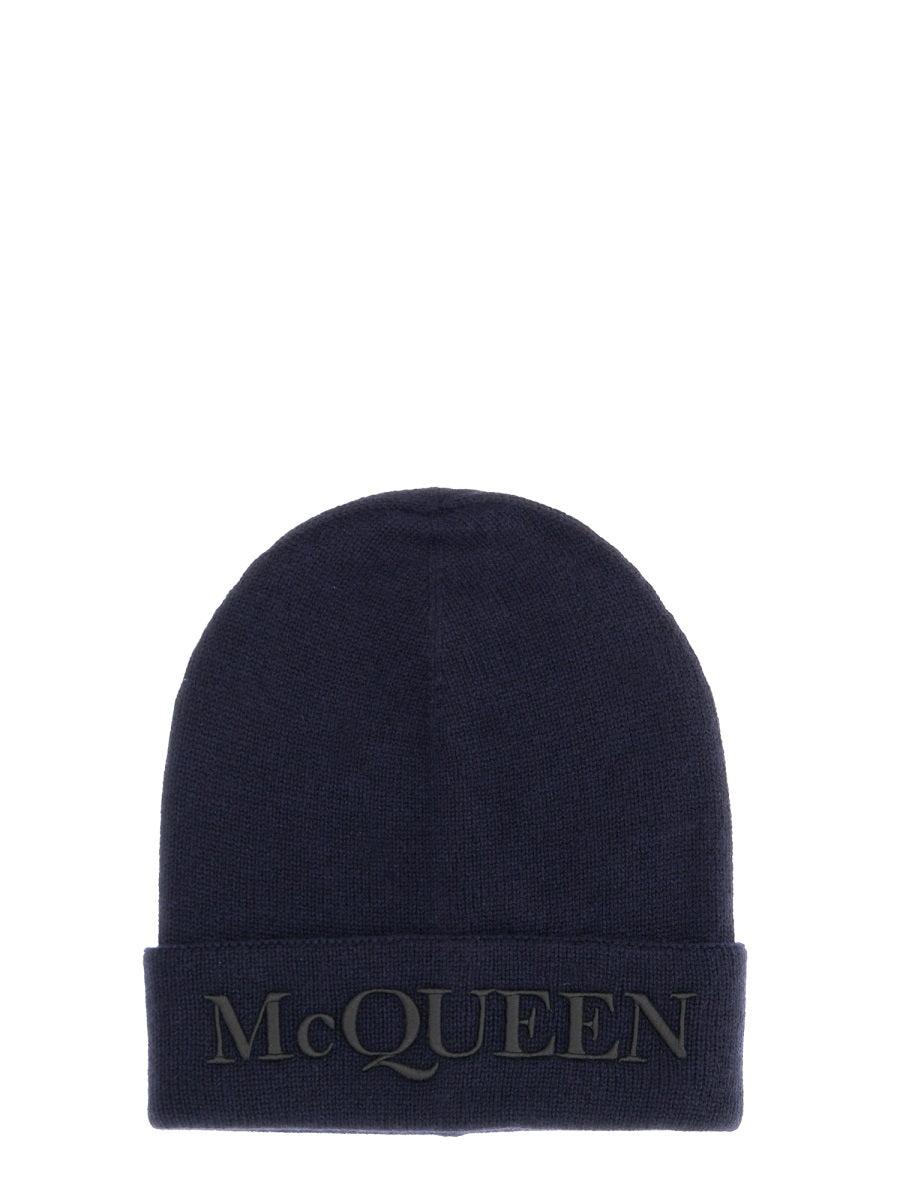 ALEXANDER MCQUEEN Ribbed Knit Logo Hat for Men - FW22 Collection - SleekGait