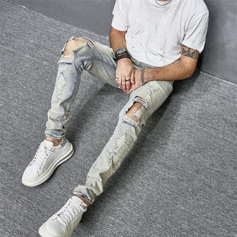 Men's Skinny Motorcycle Jeans - Skinny Motorcycle Jeans Men's Fashion - SleekGait