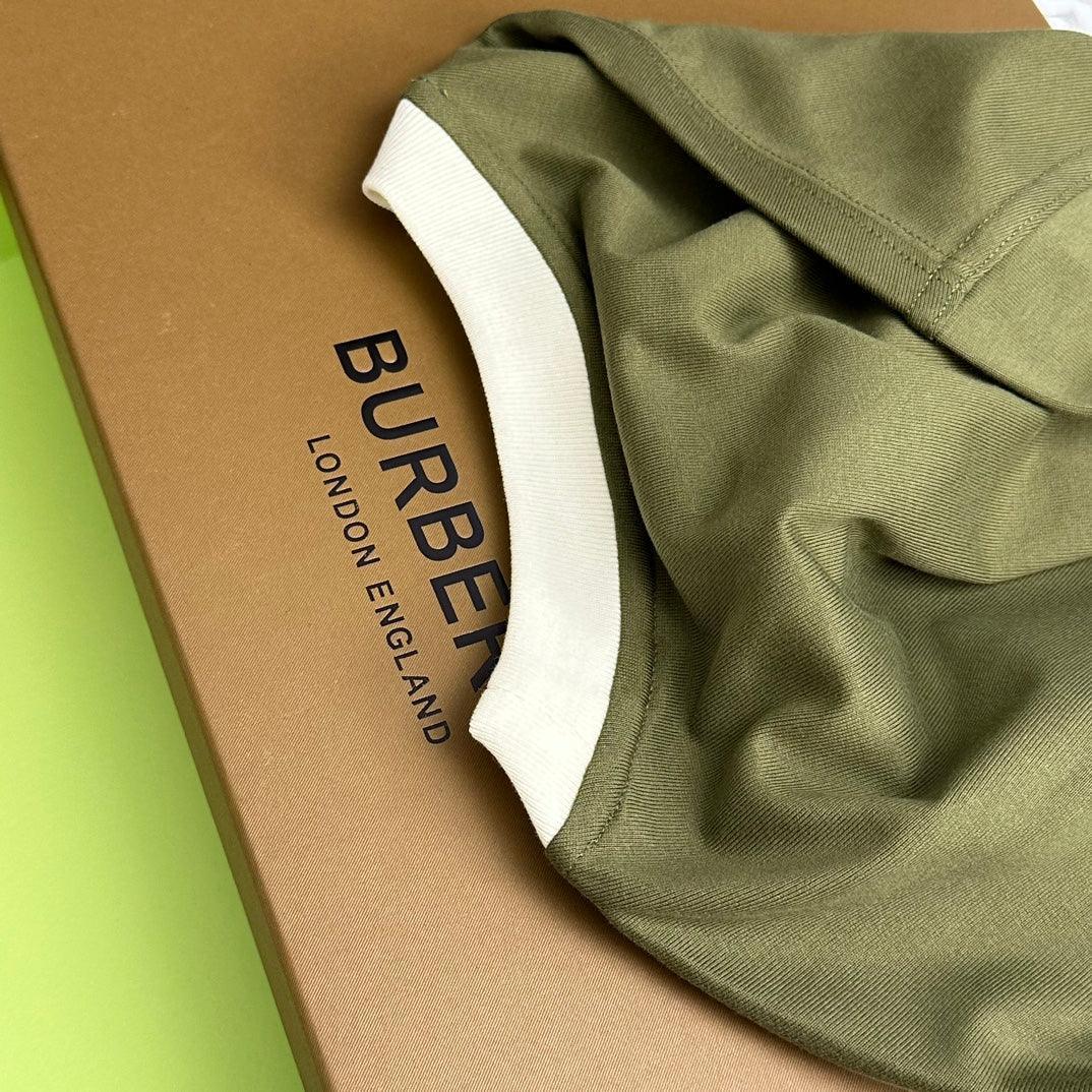 Burberry T-Shirt Without Collar 'Green & White' - SleekGait