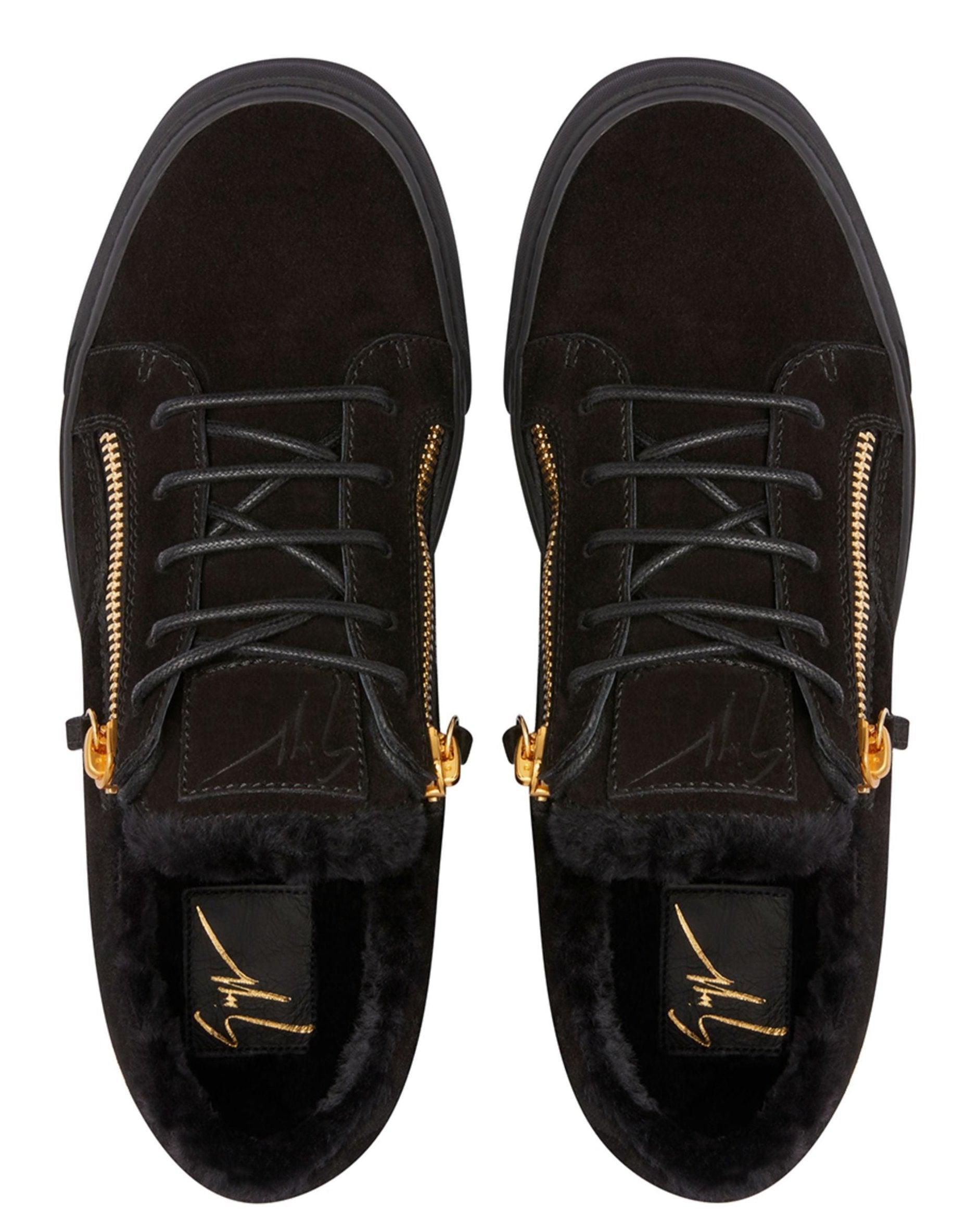 Giuseppe Zanotti Frankie shearling-trimmed sneakers - SleekGait