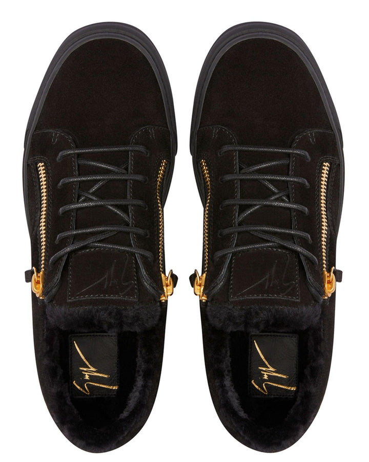 Giuseppe Zanotti Frankie shearling-trimmed sneakers - SleekGait