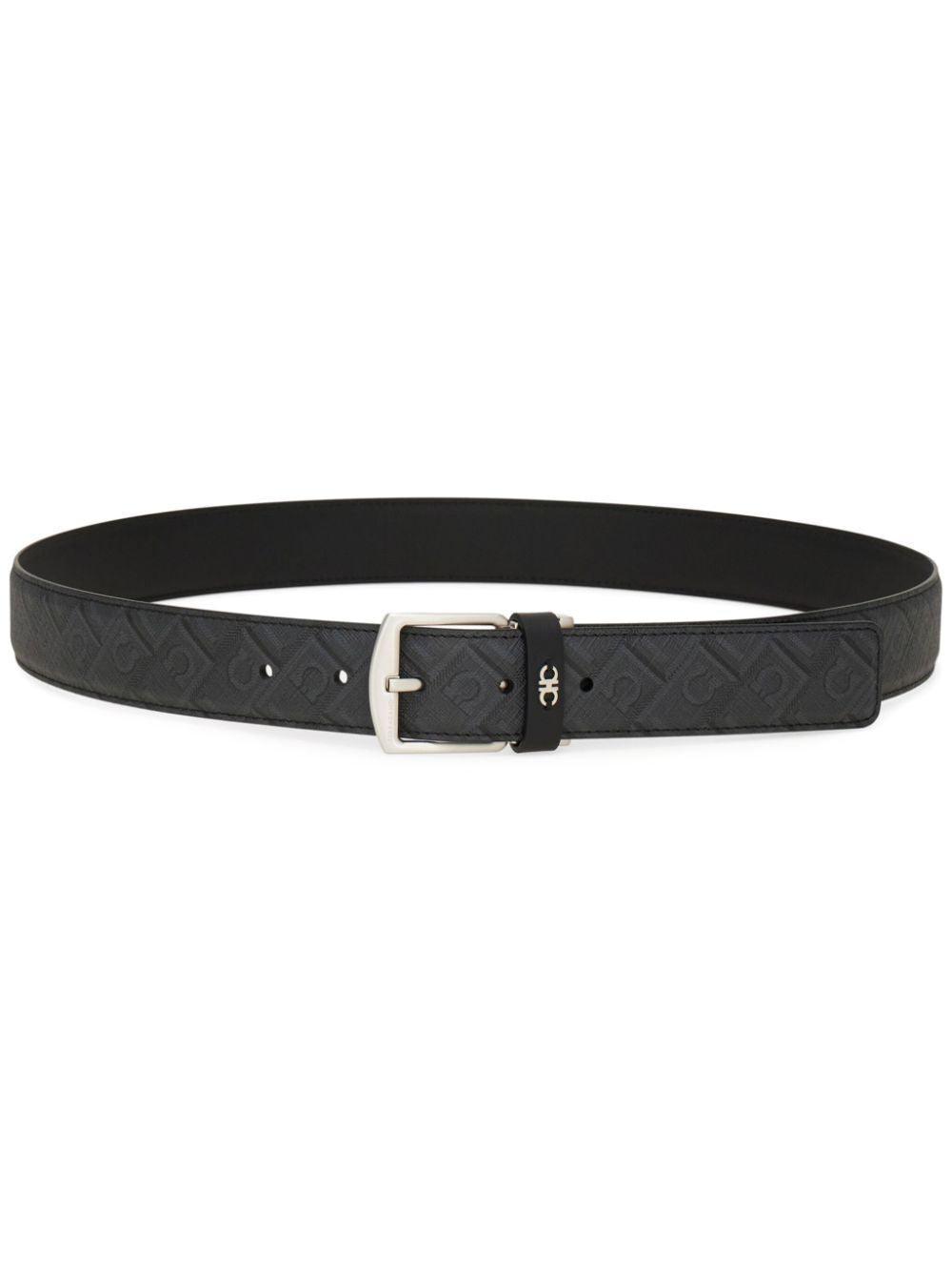 Ferragamo Reversible Monogram Print Belt for Men - SleekGait