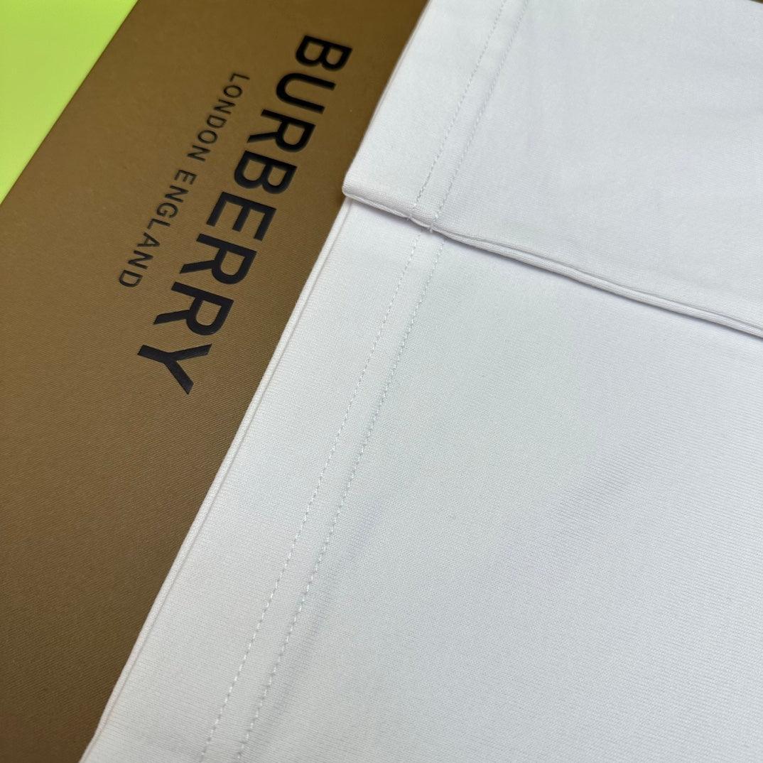 Burberry White T-Shirt Without Collar - SleekGait