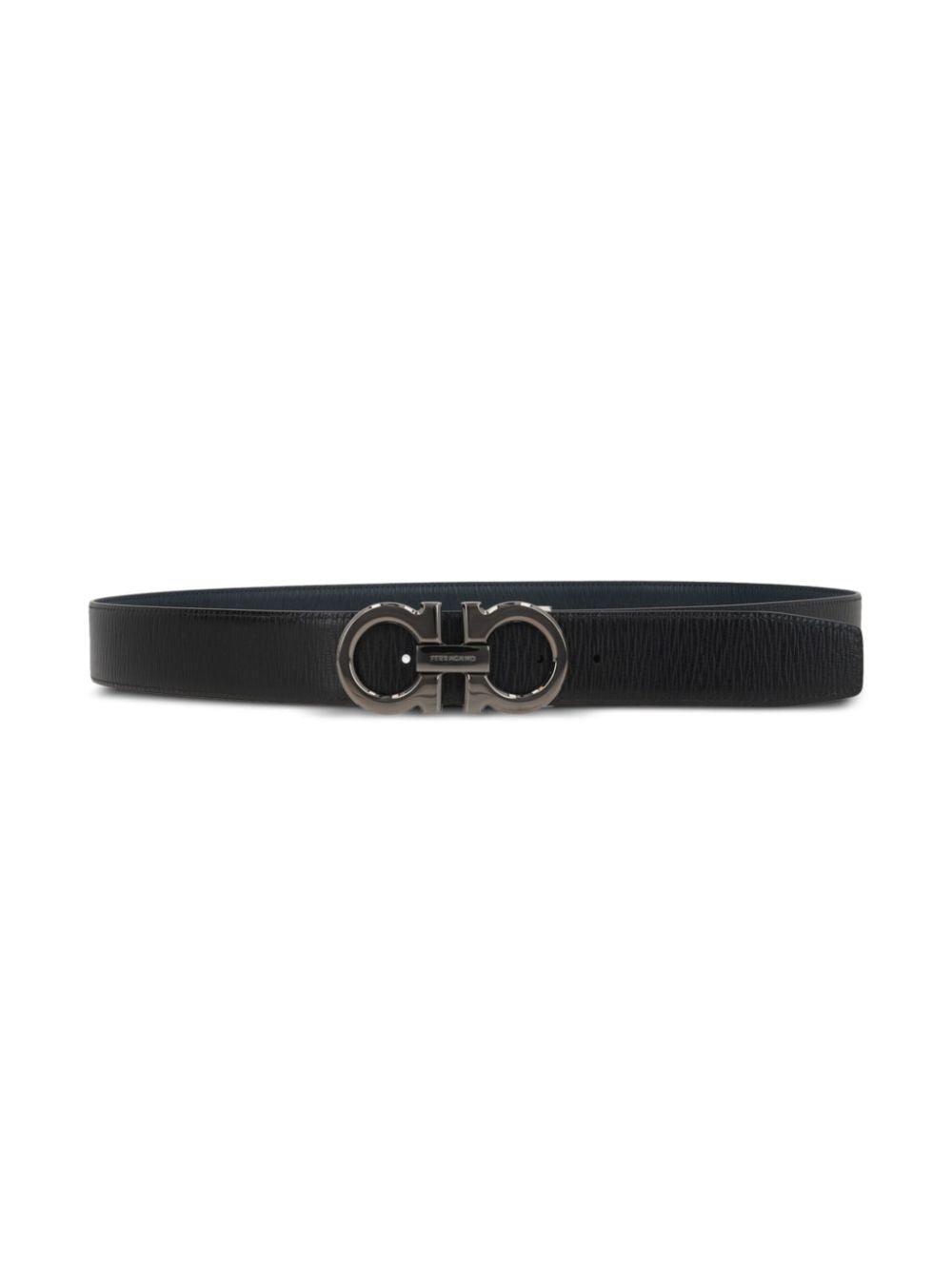 Ferragamo Reversible Adjustable Semi-Matte Gancini Hook Belt - SleekGait