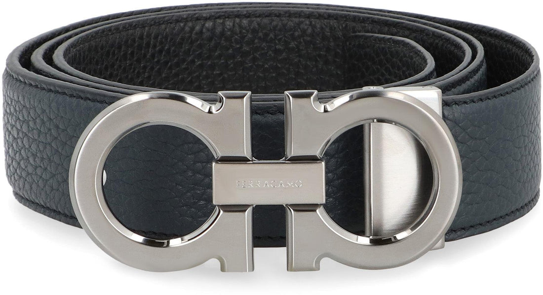 Ferragamo Reversible Leather Belt with Gancini Hook - 3.5 cm Height - SleekGait