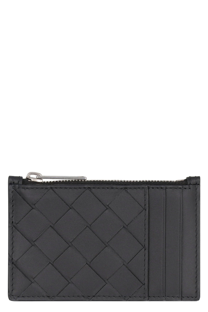 BOTTEGA VENETA Mini Leather Card Holder with Zip Closure - SleekGait