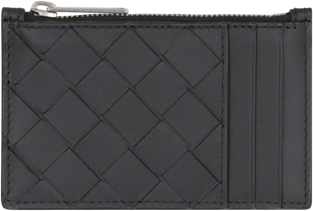 BOTTEGA VENETA Mini Leather Card Holder with Zip Closure - SleekGait