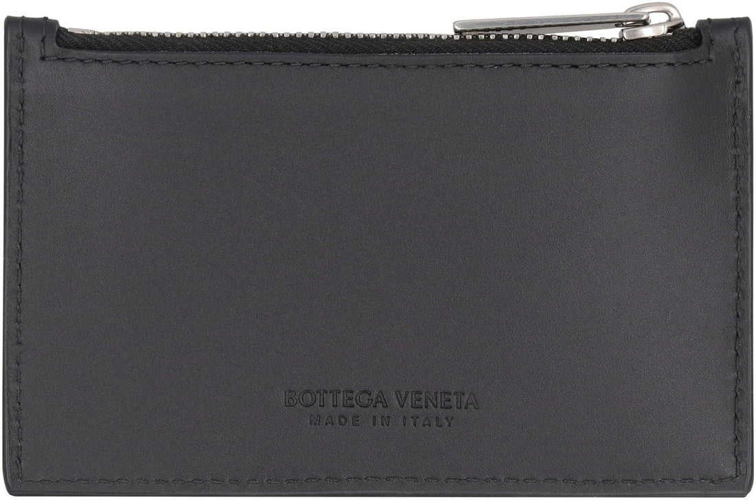 BOTTEGA VENETA Mini Leather Card Holder with Zip Closure - SleekGait