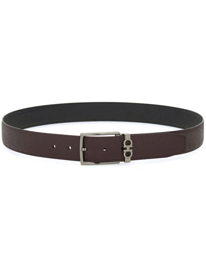 Ferragamo Reversible Grained Leather Gancini Motif Belt - SleekGait