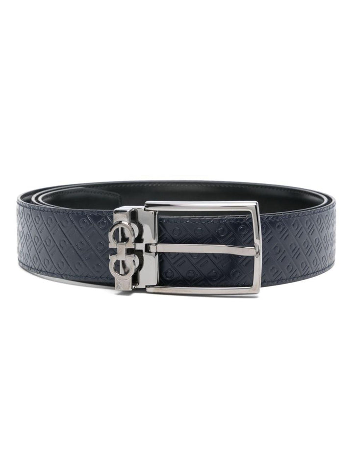 Ferragamo Double Gancini Logo-Debossed Leather Belt - Men’s Essential - SleekGait