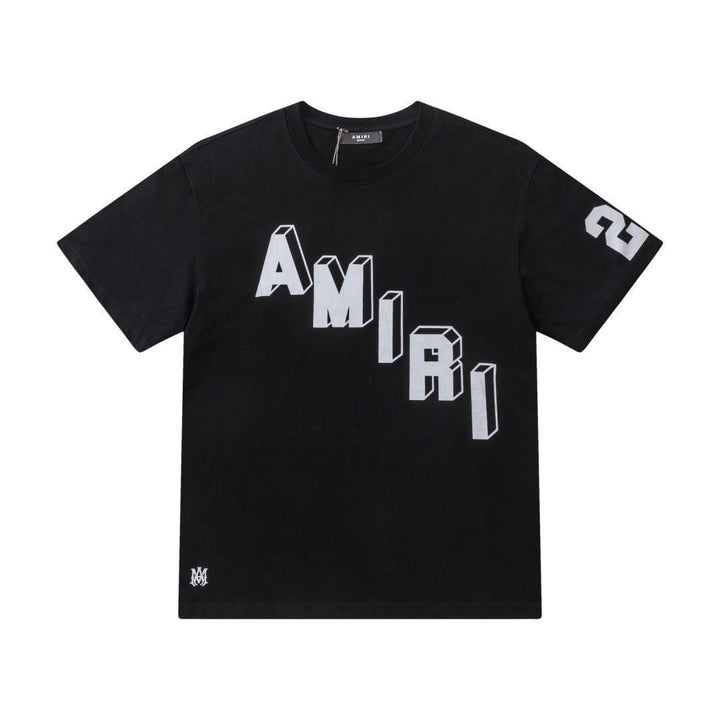 Amiri 22 Black T-Shirt Without Collar - SleekGait