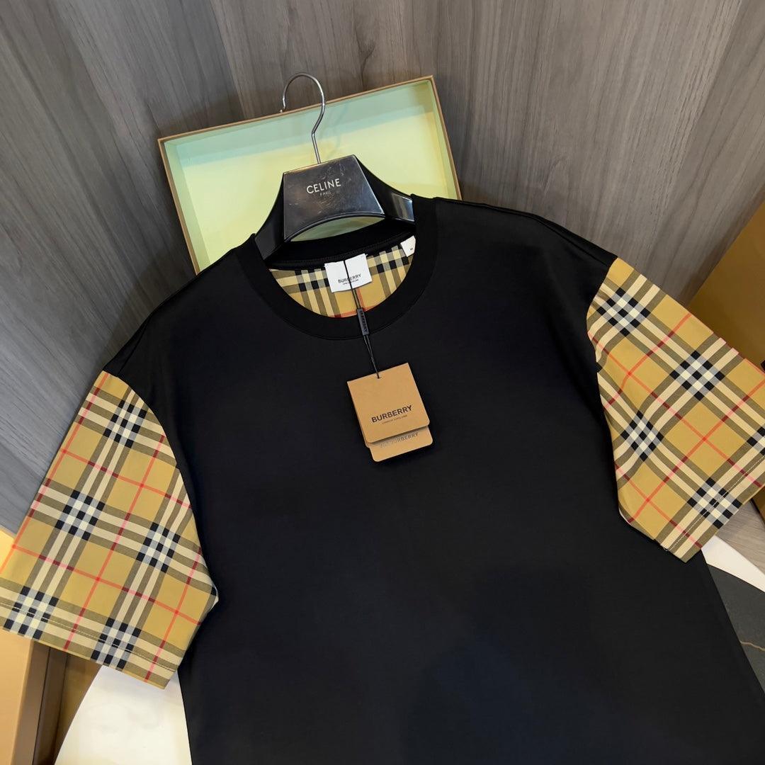 Burberry T-Shirt Without Collar 'Black & Beige' - SleekGait