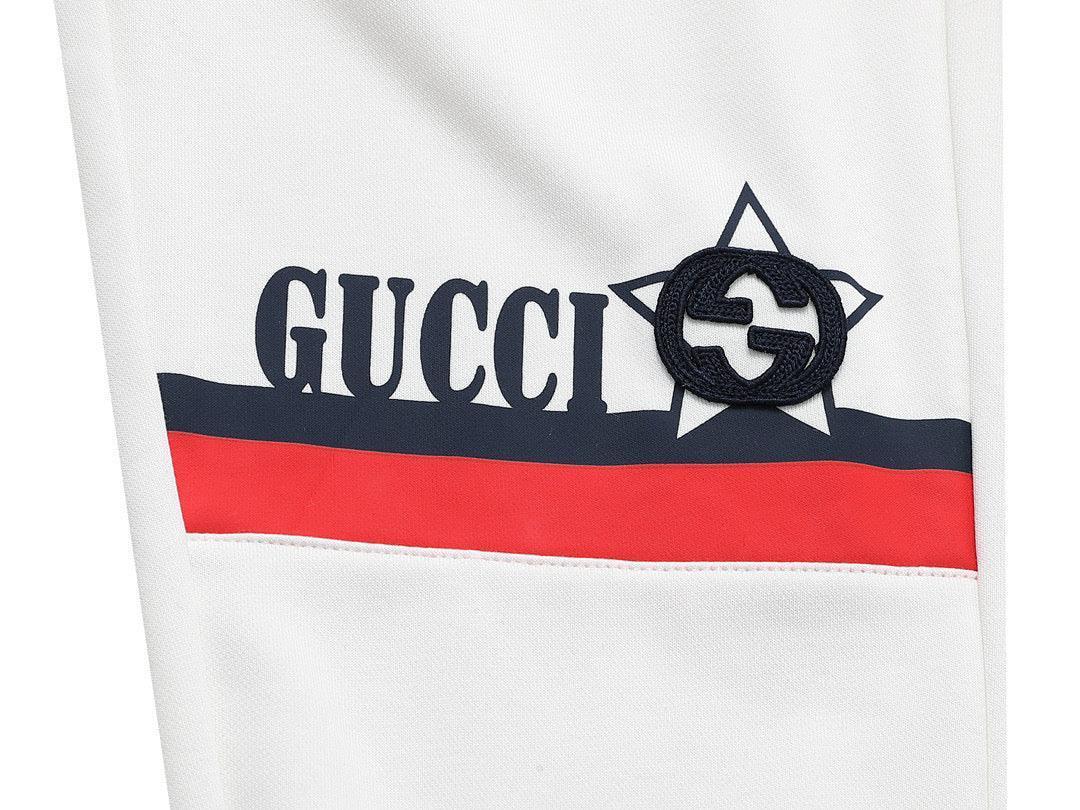 Gucci Long Pant White/Black/Red' - SleekGait