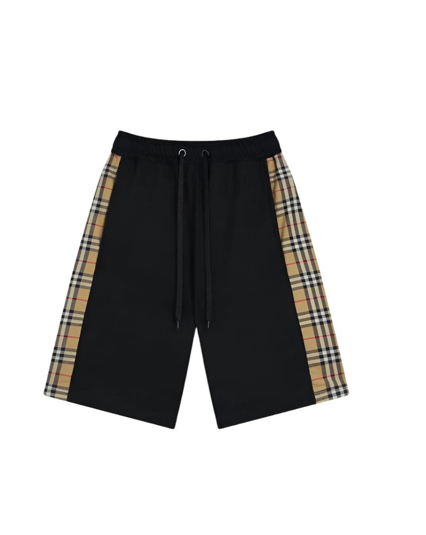 Burberry Men's Striped Cotton Knit Basketball Shorts 'Black/Beige' - SleekGait