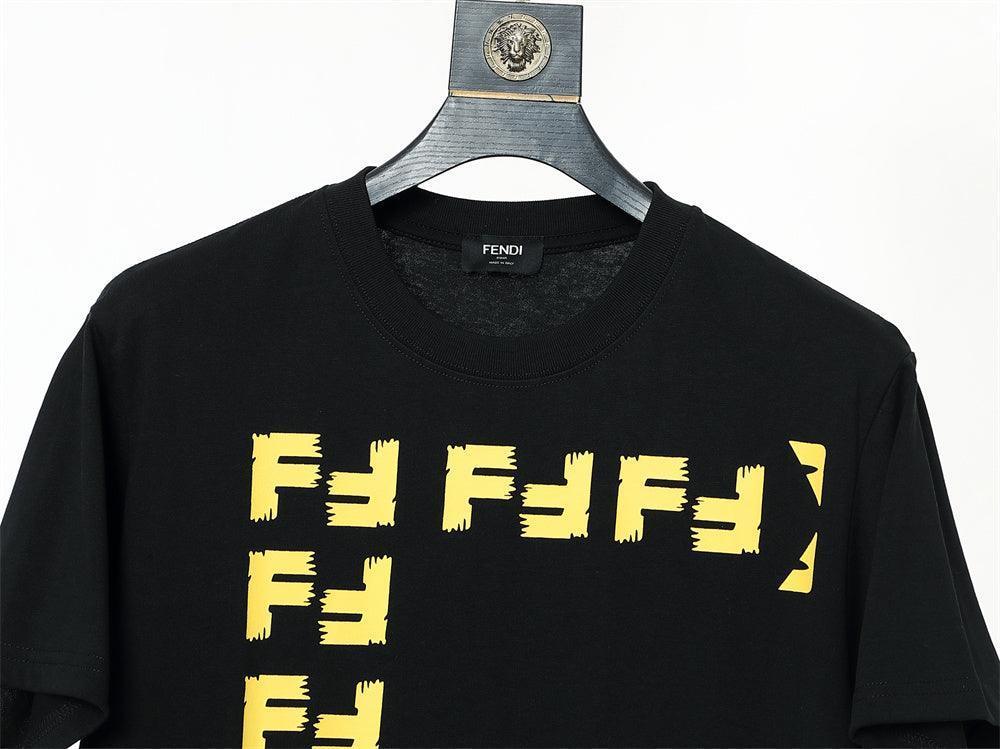 Fendi T-Shirt without Collar 'Black-Yellow' - SleekGait