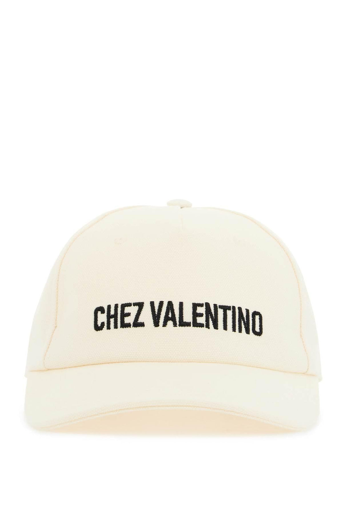 VALENTINO GARAVANI Ivory Cotton Adjustable Baseball Cap with Embroidered Logo - SleekGait