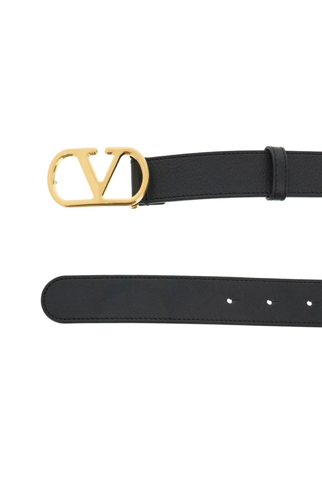 VALENTINO GARAVANI Elegant Leather Belt with Gold Buckle 30 MM - SleekGait