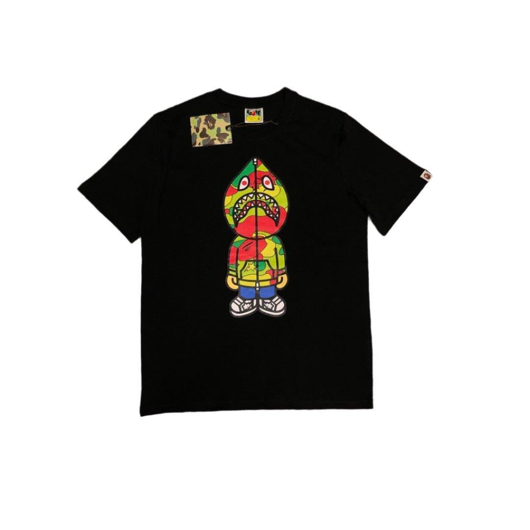 Bathing Ape Black T-Shirt without Collar - SleekGait